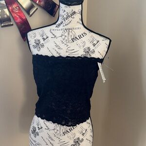 Elegant Black Lace Tube Top